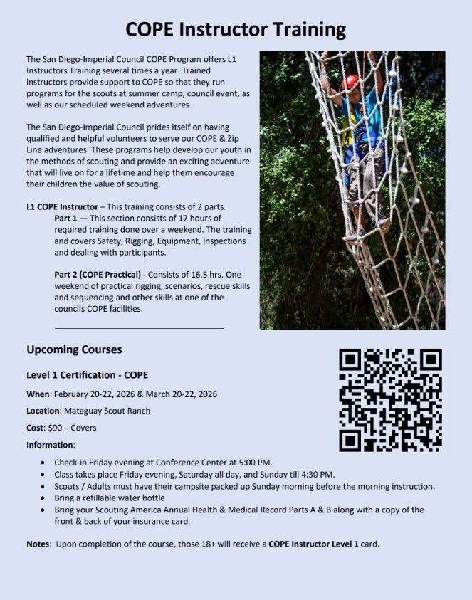 Adult training: COPE Level 1 instructor course